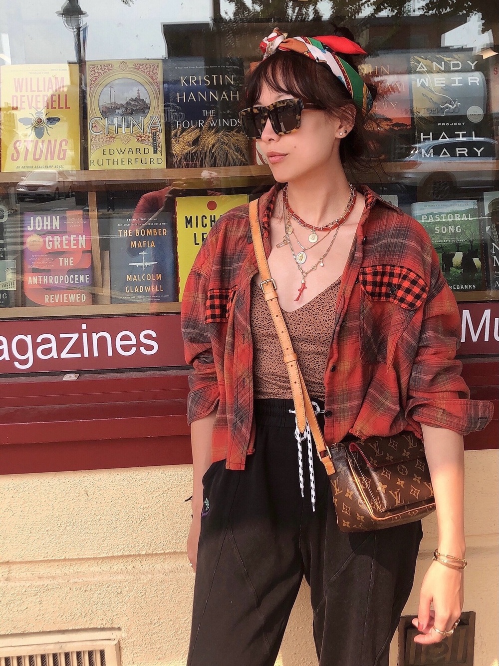 Urban Outfitters BDG Rayne Flannel Boxy Cropped Shirt Scottish Checked Red Small - Picture 4 of 15